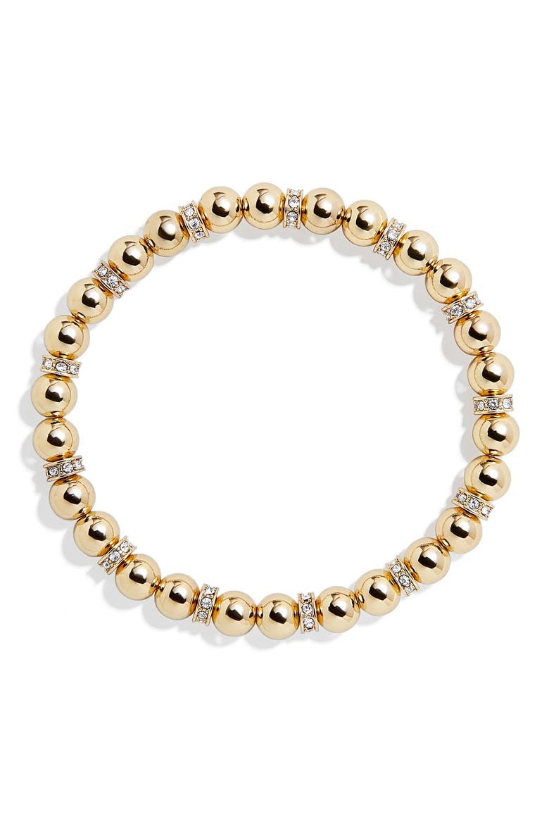 Pisa Pavé Beaded Stretch Bracelet, Alternate, color, GOLD