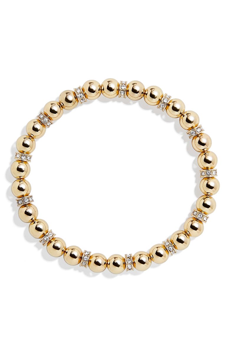 BaubleBar Pisa Pavé Beaded Stretch Bracelet, Alternate, color, Gold