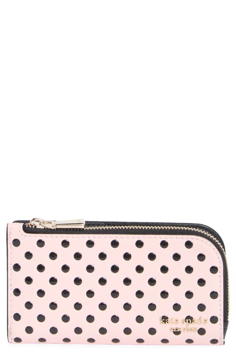 devin breezy dot embossed saffiano leather wallet
