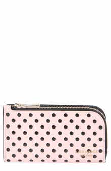 devin breezy dot embossed saffiano leather wallet