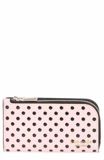 devin breezy dot embossed saffiano leather wallet