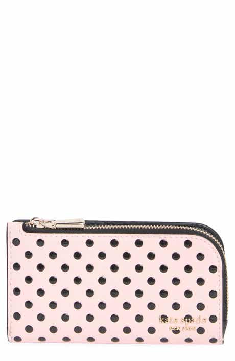 devin breezy dot embossed saffiano leather wallet
