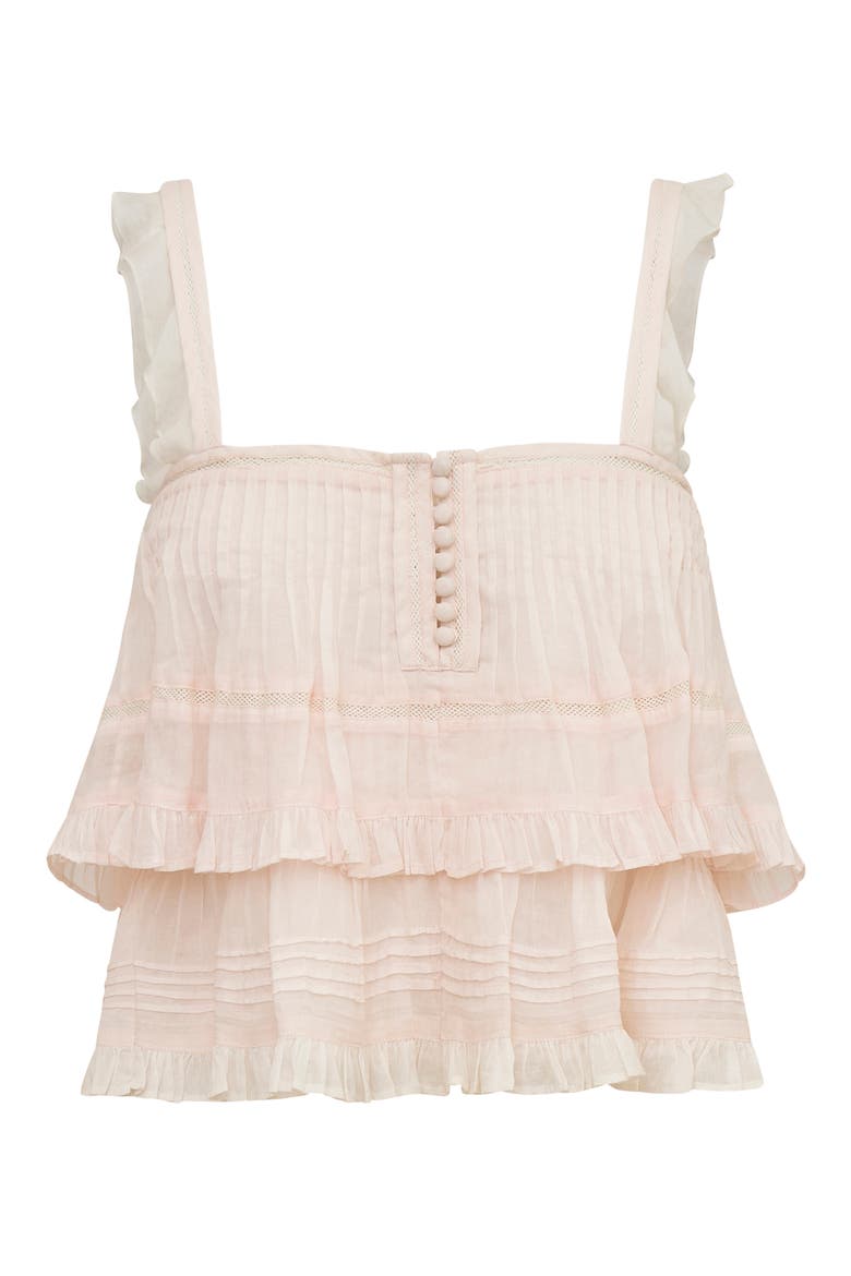 Novalee Ruffle Cotton Dobby Top, Alternate, color, TEA ROSE PINK