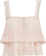 LoveShackFancy Novalee Ruffle Cotton Dobby Top