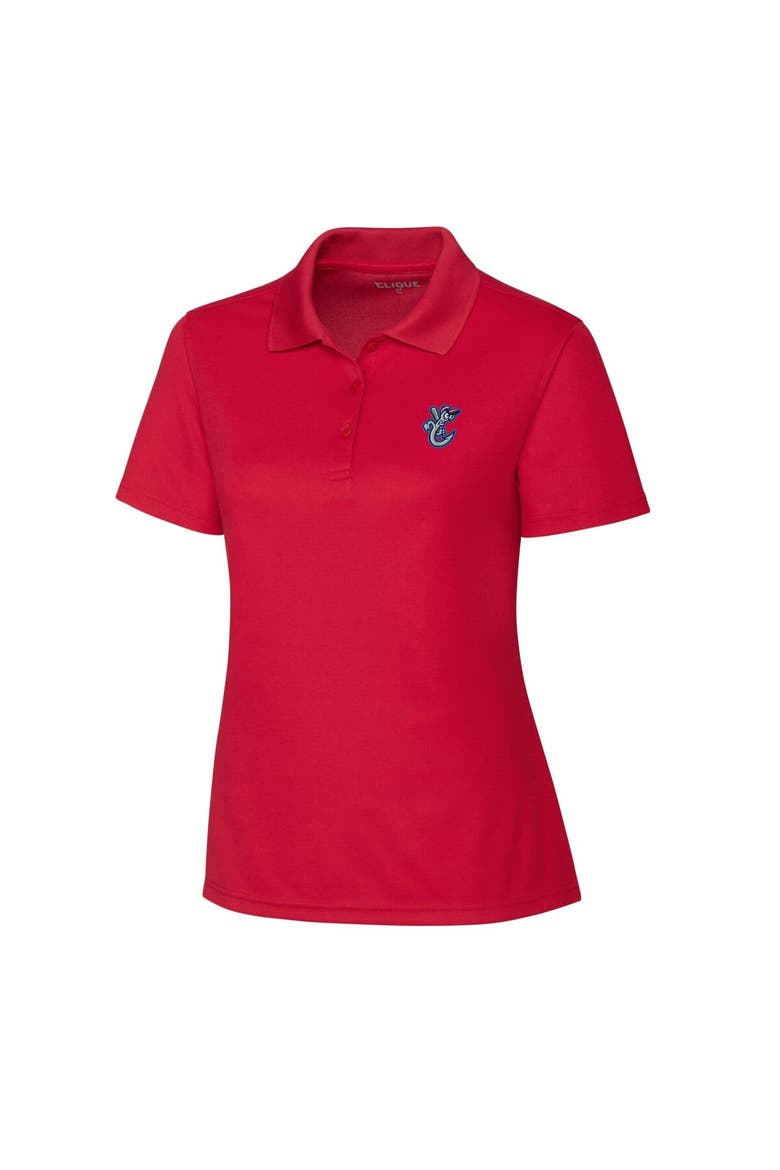 Women's Cutter & Buck  Red Corpus Christi Hooks Clique Spin Eco Performance Pique Women's Polo, Alternate, color, Red