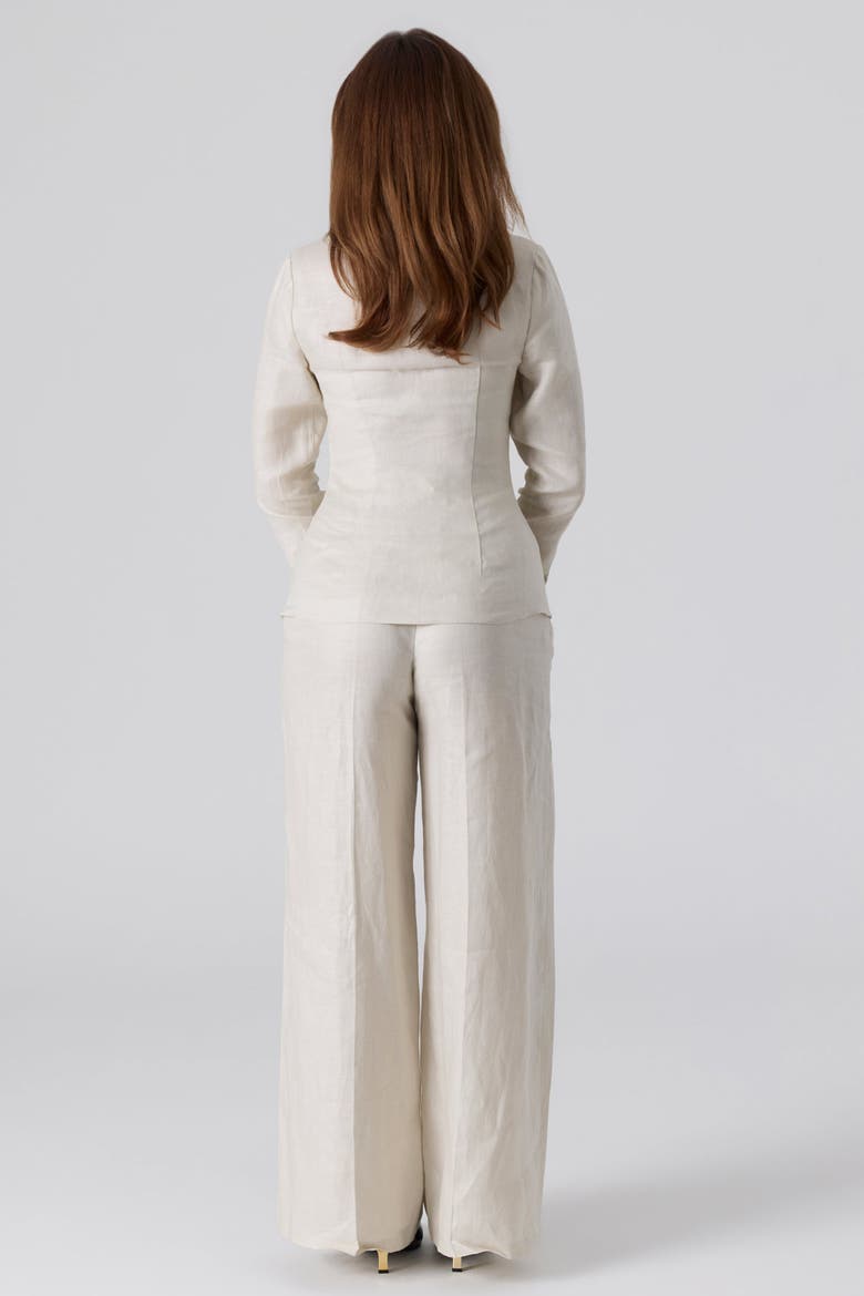 Linen Waist Tie Shirt, Alternate, color, Natural