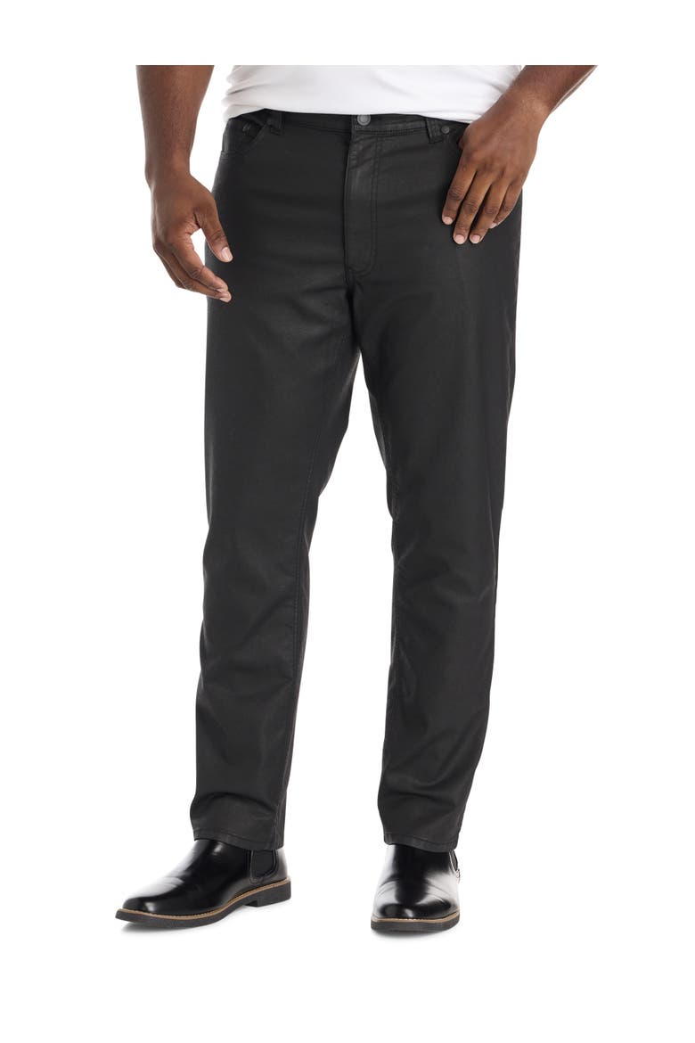 Big & Tall Coated Denim Pants, Main, color, BLACK