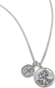 Nialaya Saint Christopher Double Medallion Necklace