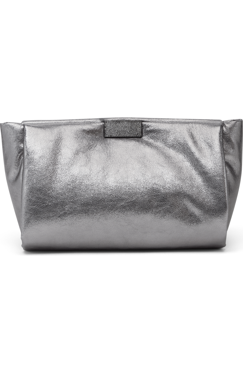 Brunello Cucinelli Lamé calfskin clutch bag with shimmering detail, Main, color,