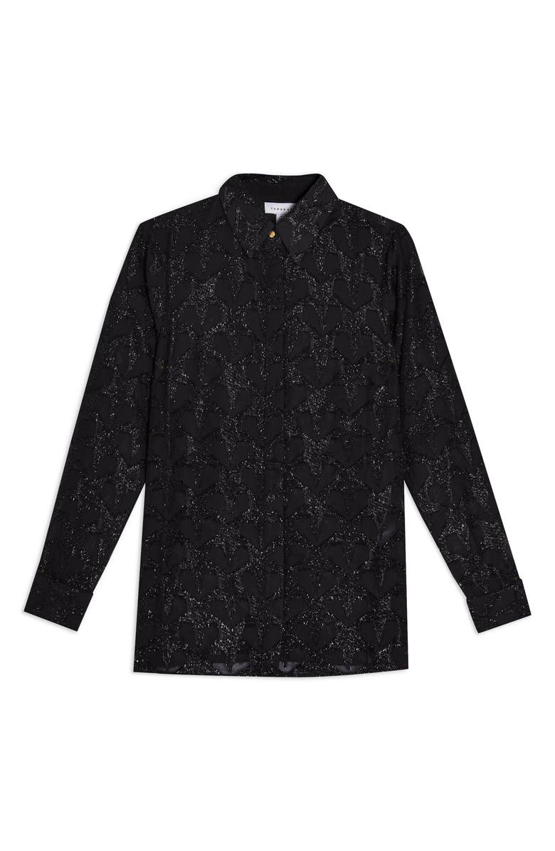 Topshop Fringe Star Jacquard Top, Alternate, color,