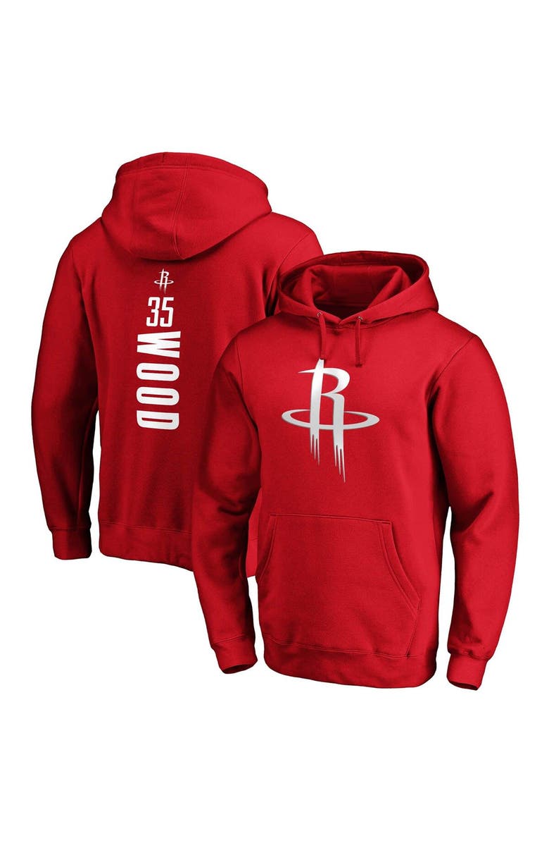 FANATICS Men's Fanatics Branded Christian Wood Red Houston Rockets Playmaker Name & Number Fitted Pullover Hoodie, Alternate, color, 