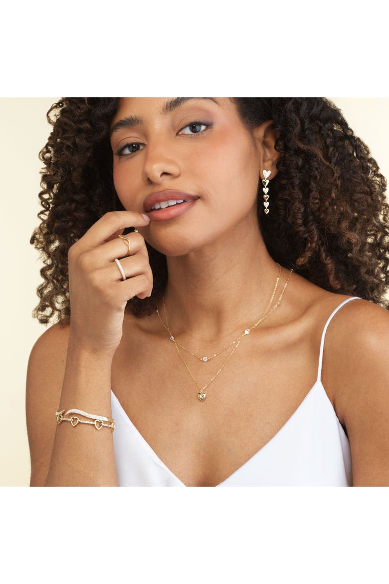 Puffy Classic Single Heart Necklace, Alternate, color, Gold Plated Sterling Silver
