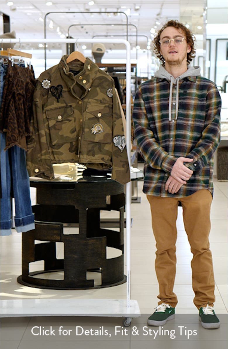 Patch Detail Camo Print Cotton Jacket, sales video thumbnail