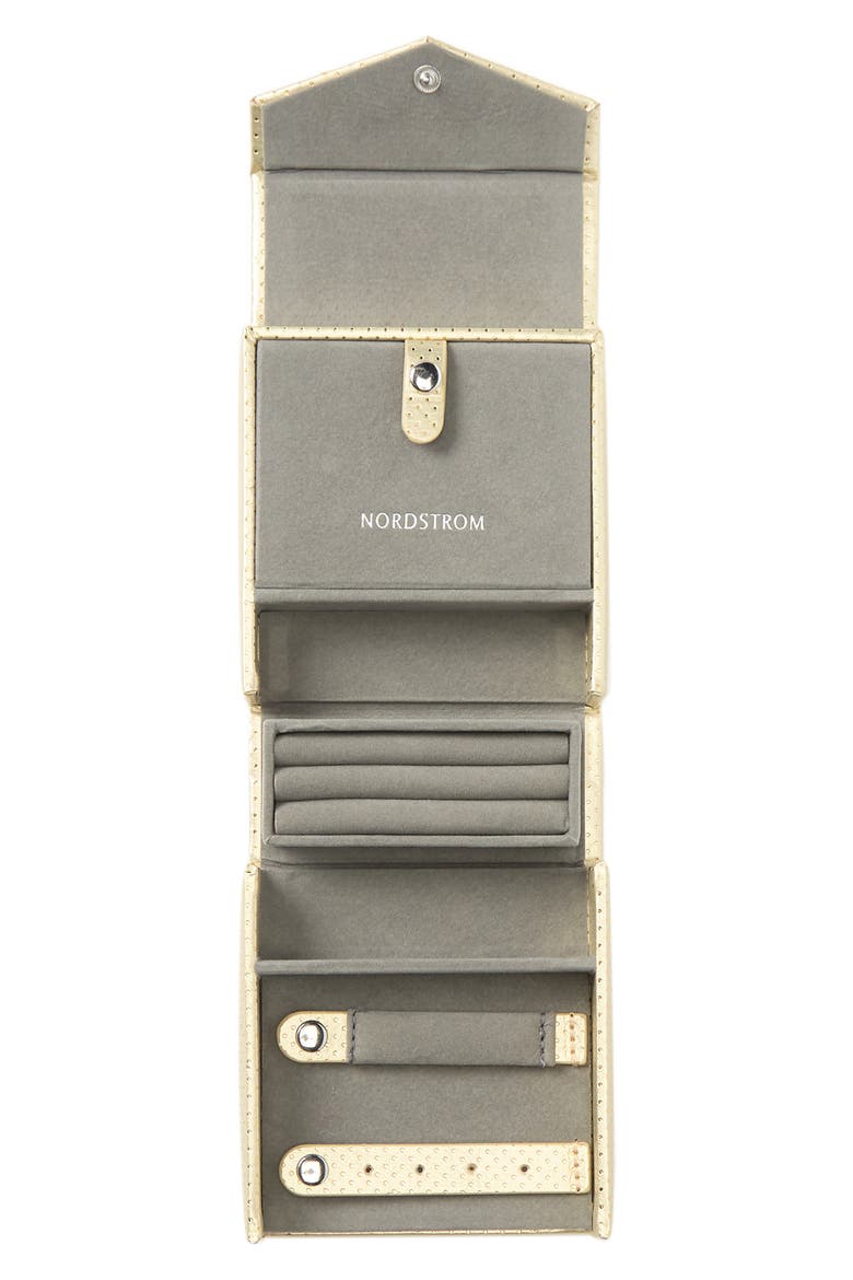 Folding Jewelry Box, Main, color, GOLD- GOLD DOT