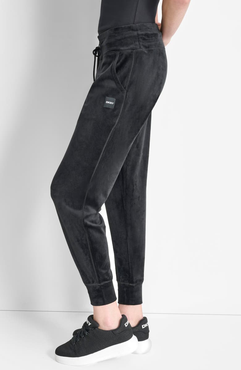 DKNY Platinum Velour Slim Fit Joggers, Alternate, color,