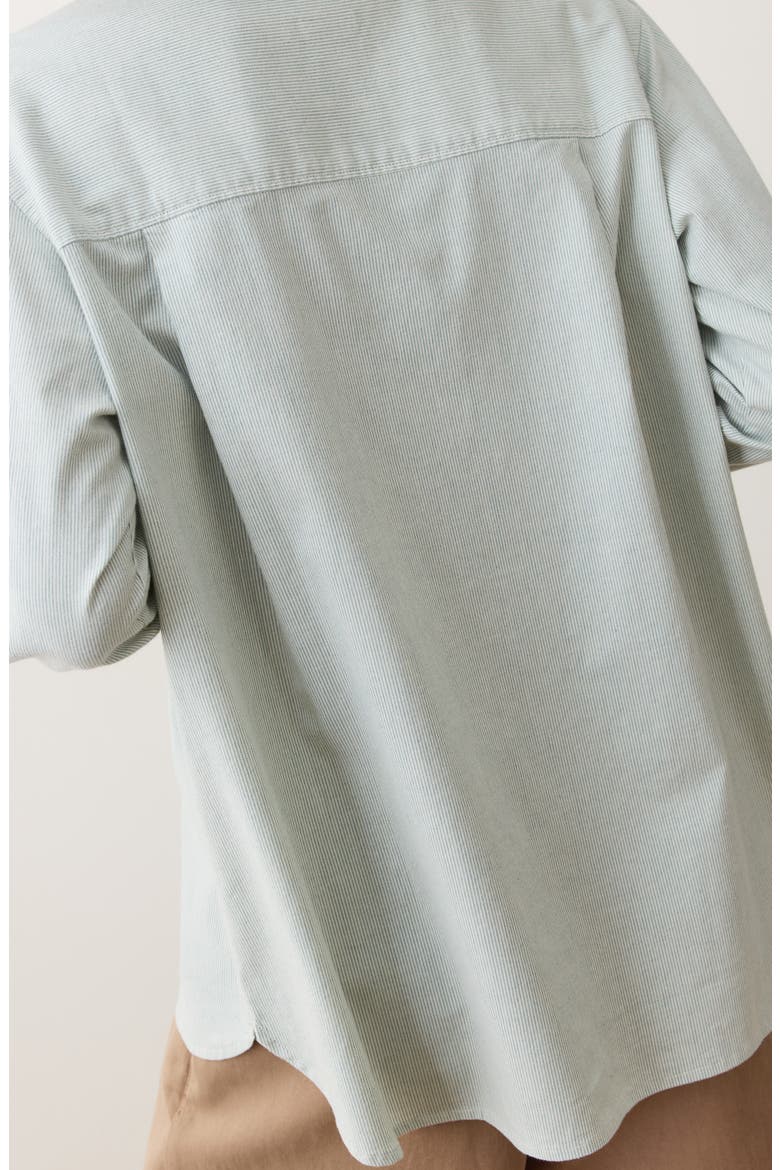 Jane California Relaxed Stripe Button-Up Shirt, Alternate, color, GREEN STRIPE