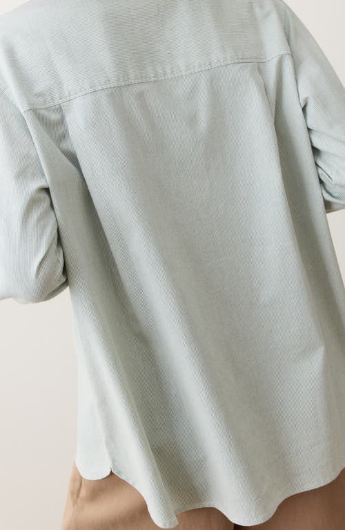 Marine Layer Jane California Relaxed Stripe Button-up Shirt In Green