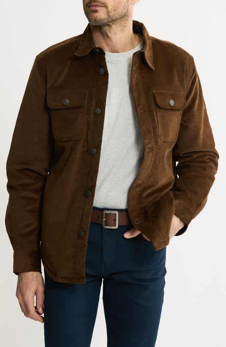 JACHS Stretch Cotton Corduroy Faux Shearling Lined Jacket
