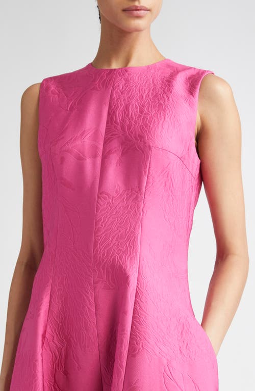 Emilia Wickstead Mara Floral Cloqué Fit & Flare Dress In Pink