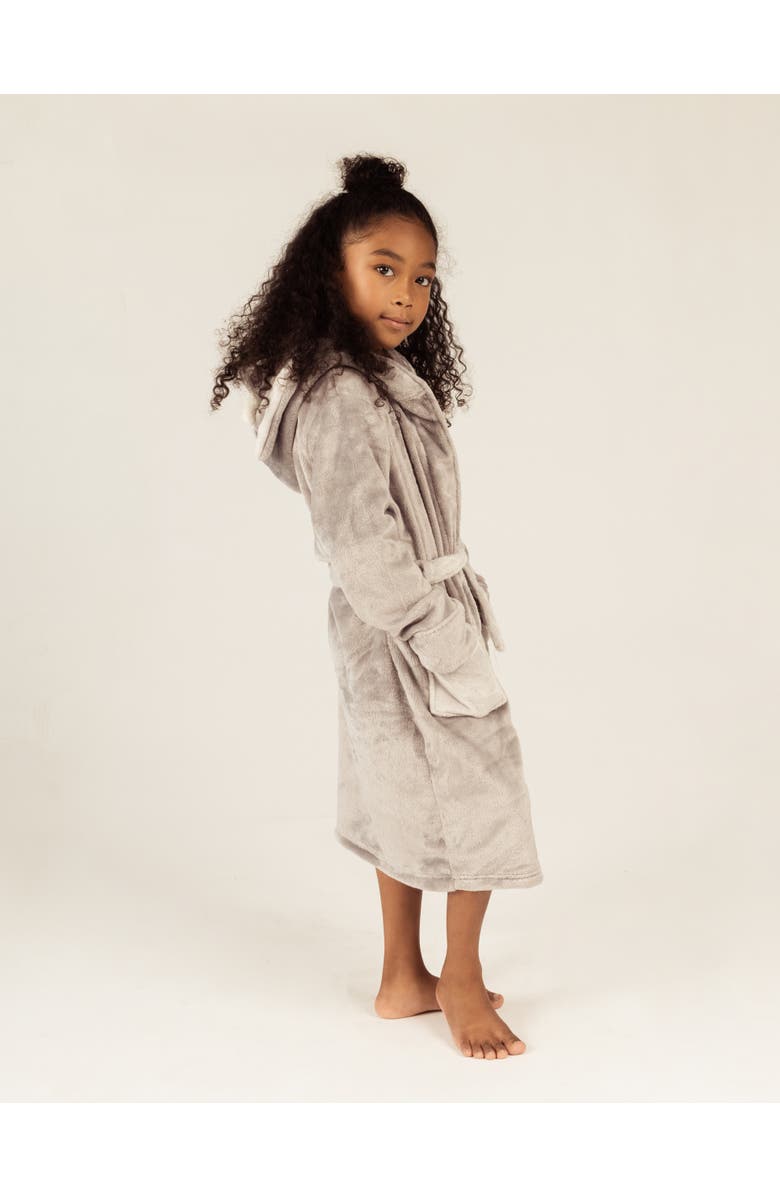 Leveret Kids Printed Fleece Hooded Robe, Alternate, color, Elephant