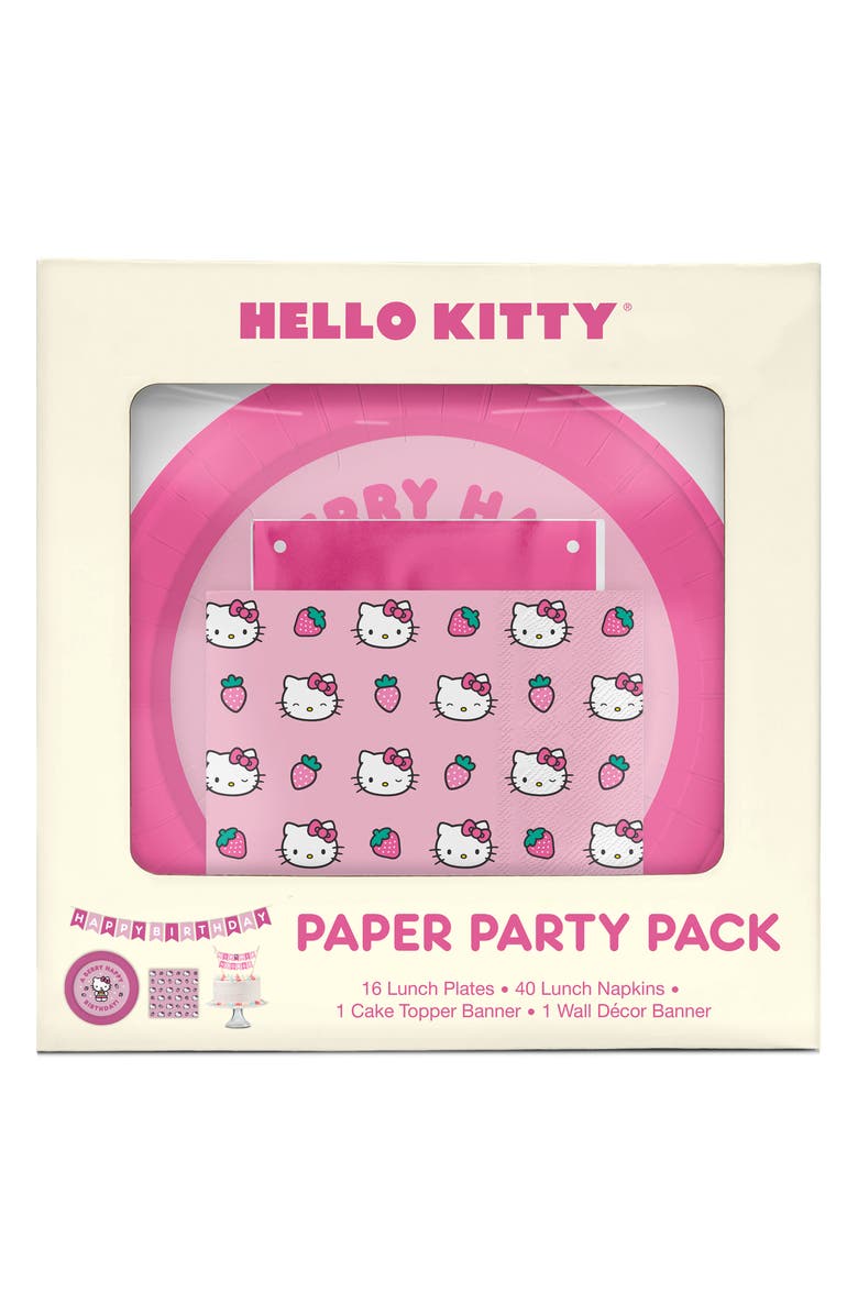 Studio OH! x Hello Kitty<sup>®</sup> Paper Tableware Party Set, Main, color, Strawberry Lemonade