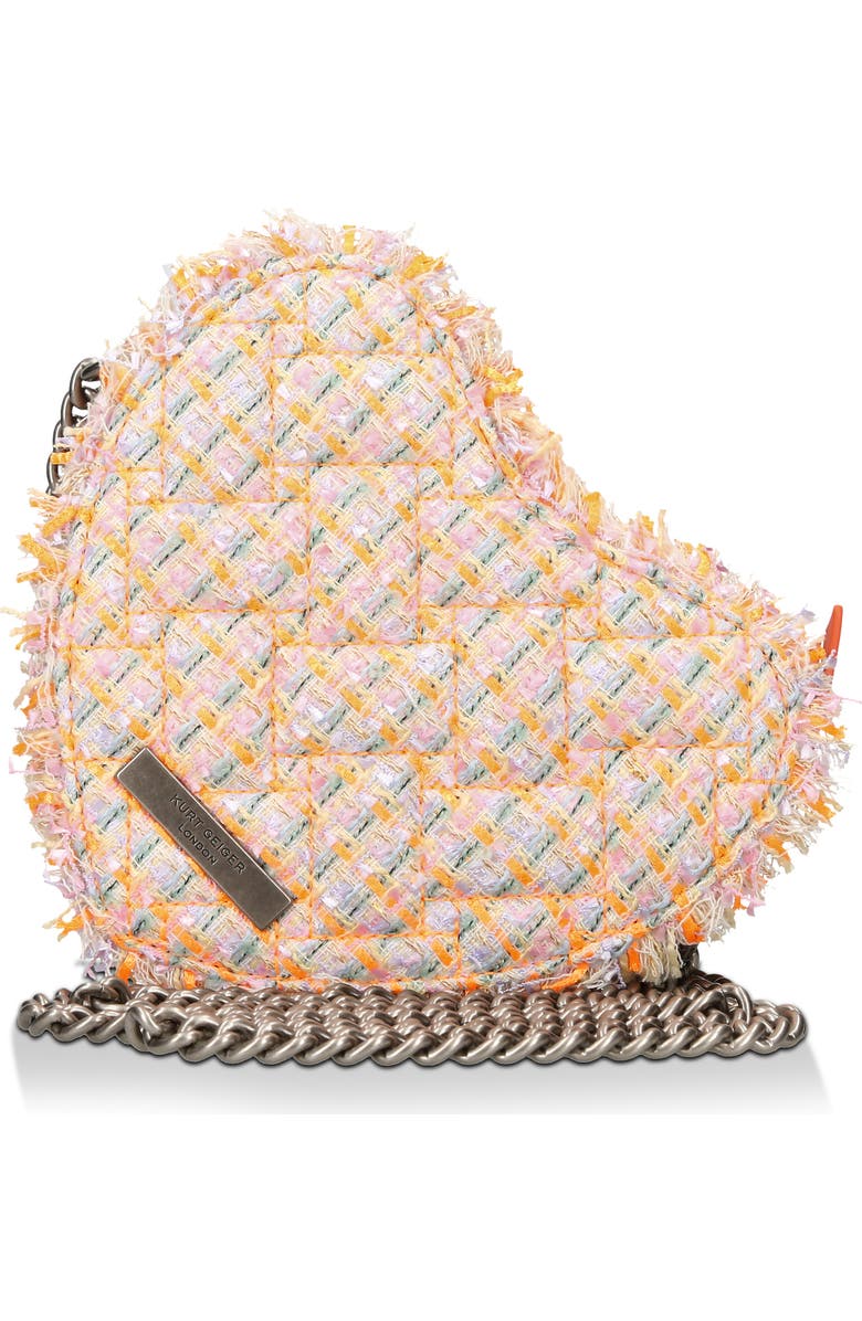 Kurt Geiger London Bow Heart Tweed Crossbody Bag, Alternate, color,