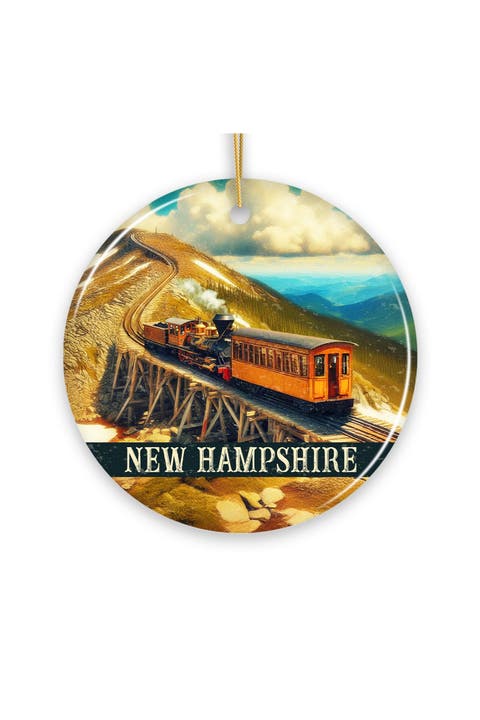 Mount Washington Cog Railway Scenic Ceramic Ornament