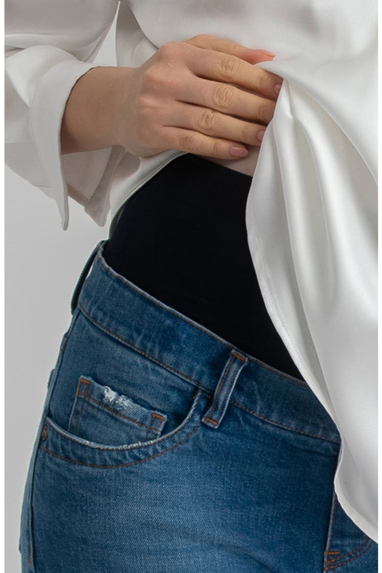 Over the Bump Straight Leg Maternity Jeans, Alternate, color, MEDIUM BLUE