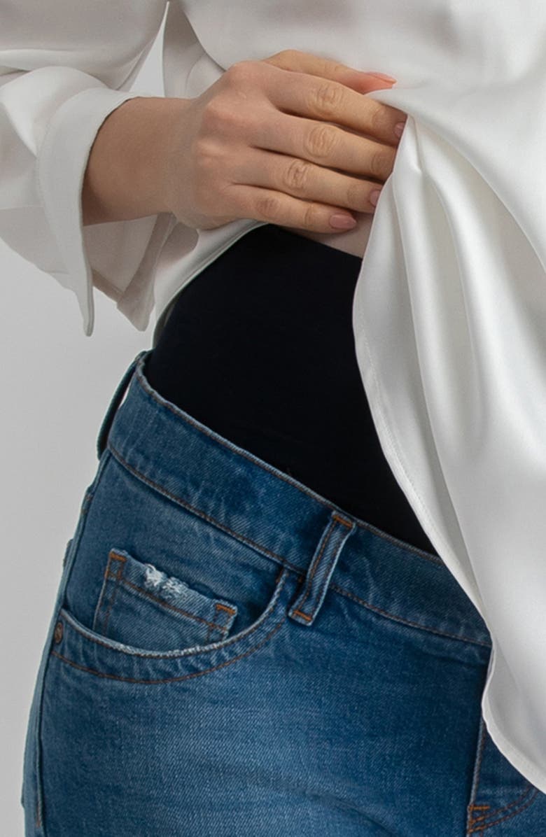 PIETRO BRUNELLI MATERNITY High Waist Straight Leg Maternity Jeans, Alternate, color, Medium Blue