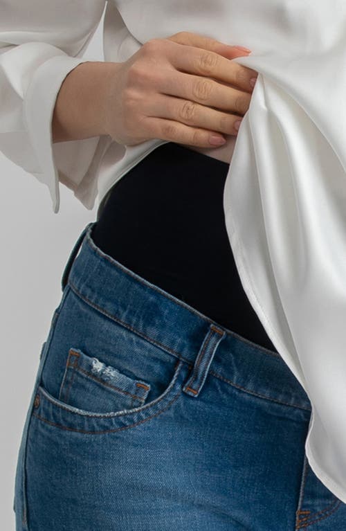 Pietro Brunelli High Waist Straight Leg Maternity Jeans In Medium Blue