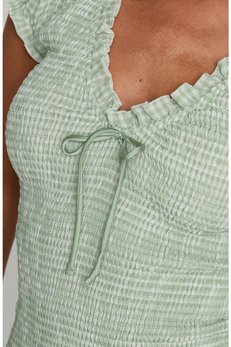 Coast to Coast Smocked Gingham Top, Alternate, color, SAGE CHECK