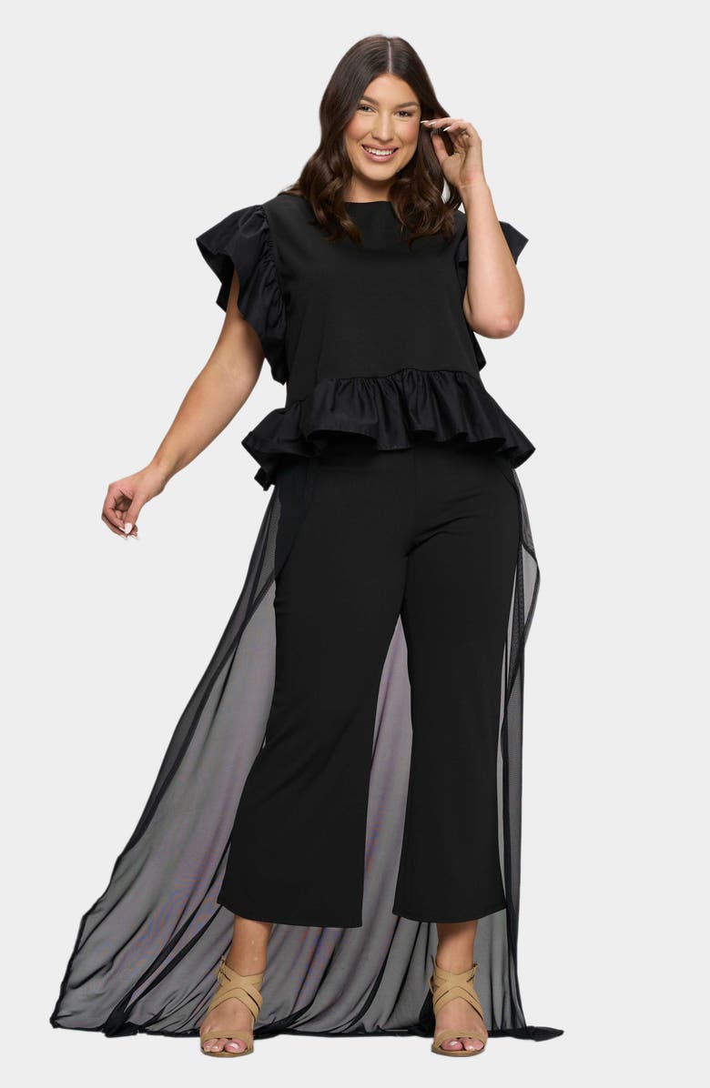 L I V D Walk Through Mesh Pants, Alternate, color, Black