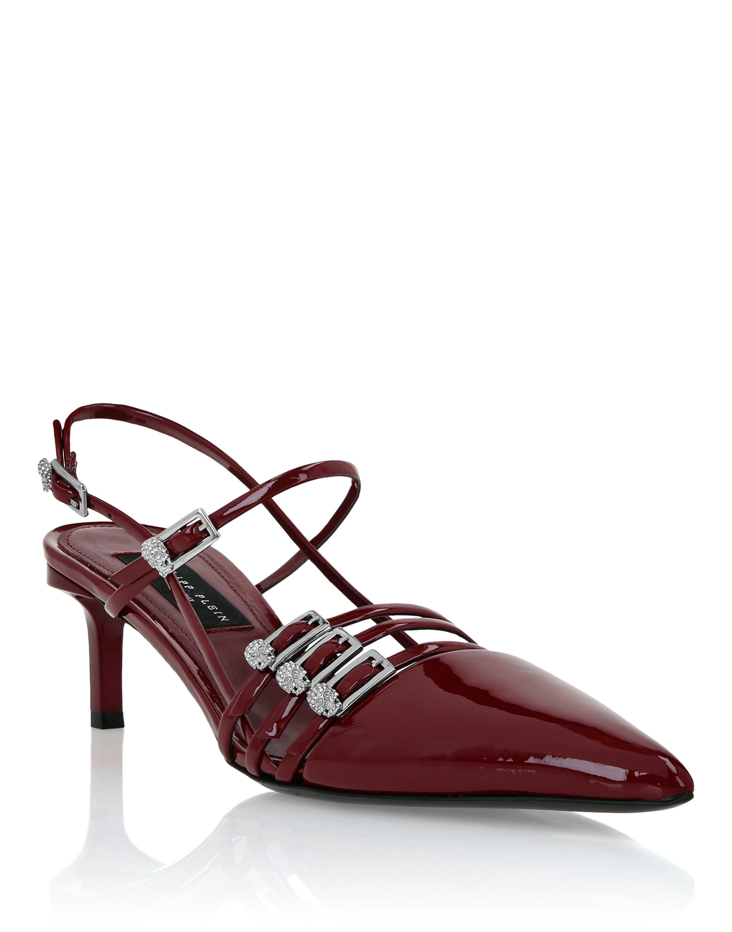 Multi-Strap Mid-Heel Slingbacks 5 Women, Main, color, Bordeaux