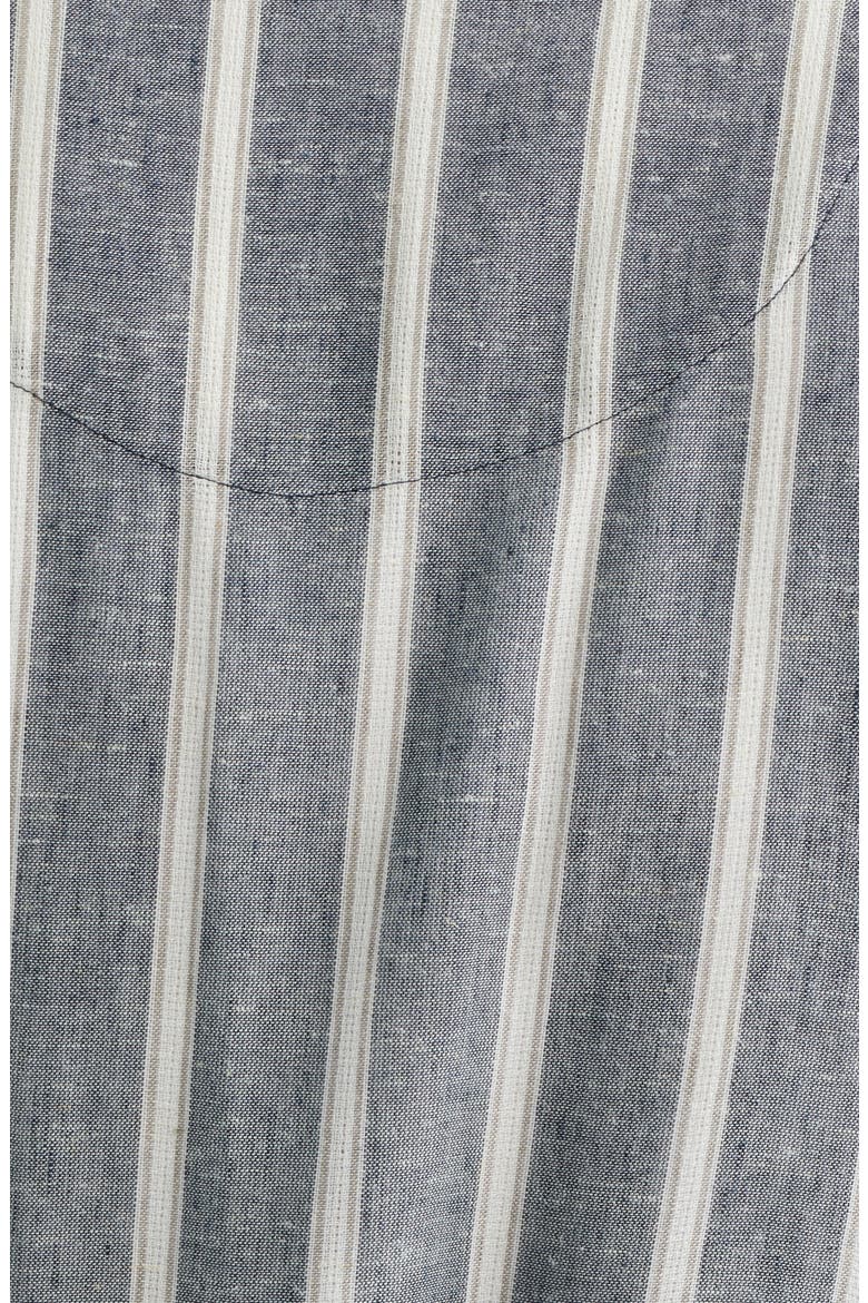 Textured Retreat Stripe Shawl Collar Woven Cotton Robe, Alternate, color, NAVY/ BEIGE