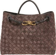 Bottega Veneta Medium Andiamo Intrecciato Suede Shoulder Bag