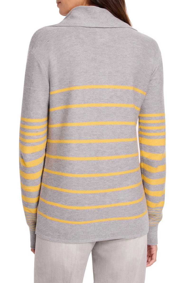 NZ ACTIVE by NIC+ZOE Easy Stripe Half-Zip Cotton Blend Sweater, Alternate, color, 