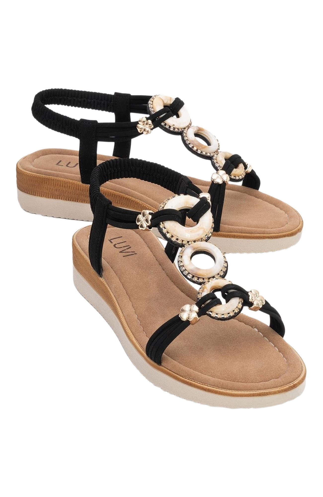 Prologue Shoes JUNES Buckle-Embellished Sandal, Alternate, color, 