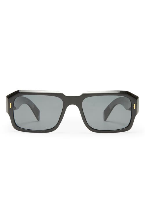 Aire Pluto 53mm Rectangular Sunglasses In Black/smoke Mono Polarized