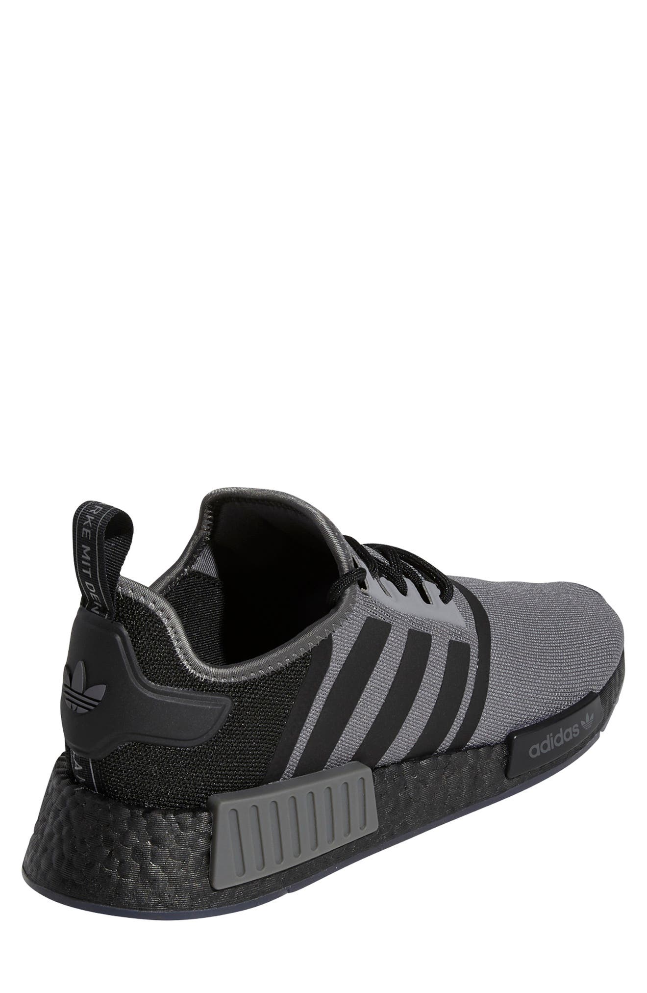NMD R1 Primeblue Sneaker, Alternate, color, GREY/ BLACK