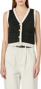 English Factory Contrast Trim Crop Vest
