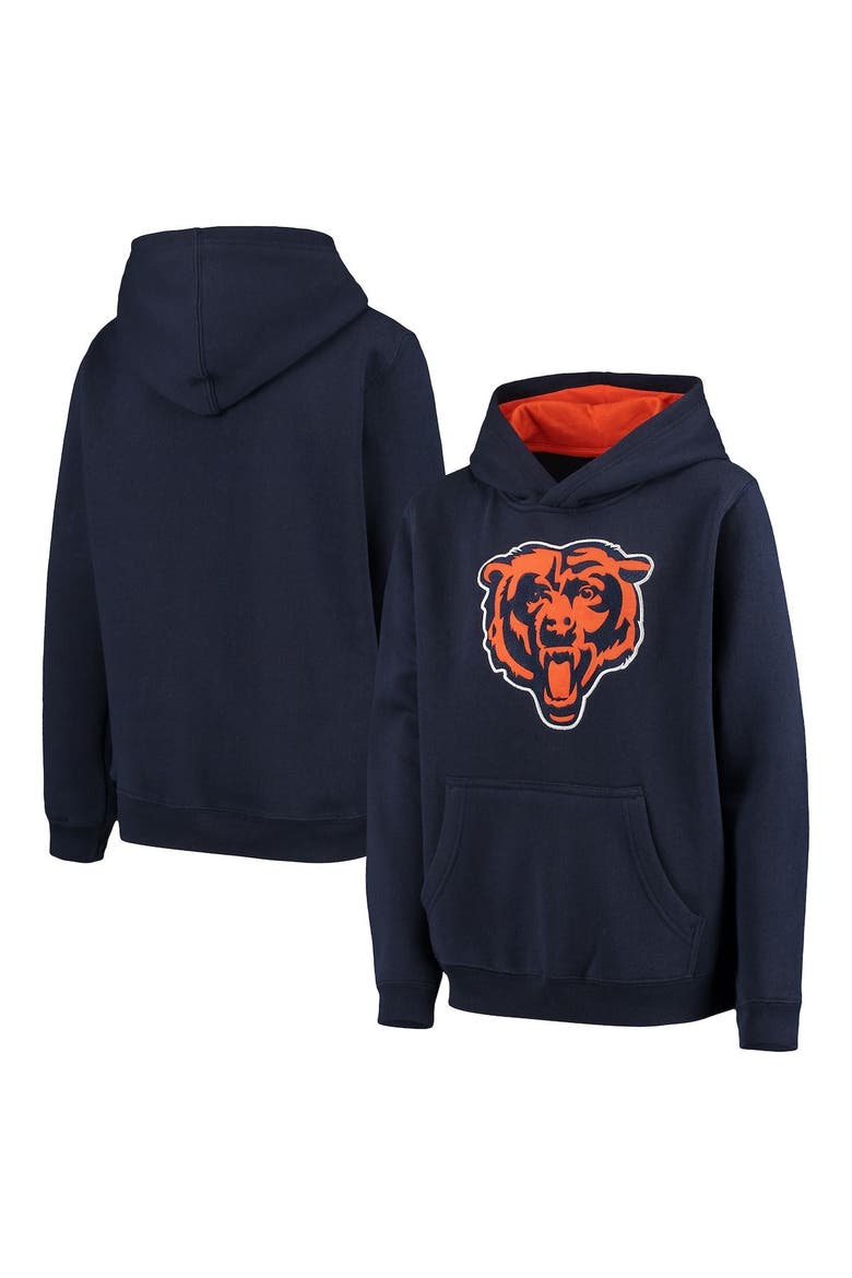 Youth Navy Chicago Bears Fan Gear Prime Pullover Hoodie, Main, color, Navy