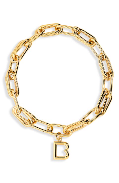 'B' Link Pendant Collar Necklace