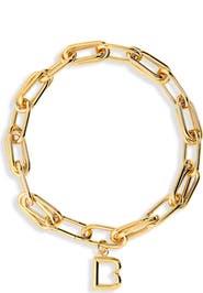 Balenciaga 'B' Link Pendant Collar Necklace