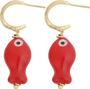 Panacea Fish Drop Hoop Earrings