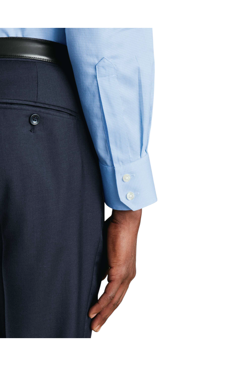 Charles Tyrwhitt Non-Iron Puppytooth Cutaway Collar Shirt, Alternate, color, Light Blue