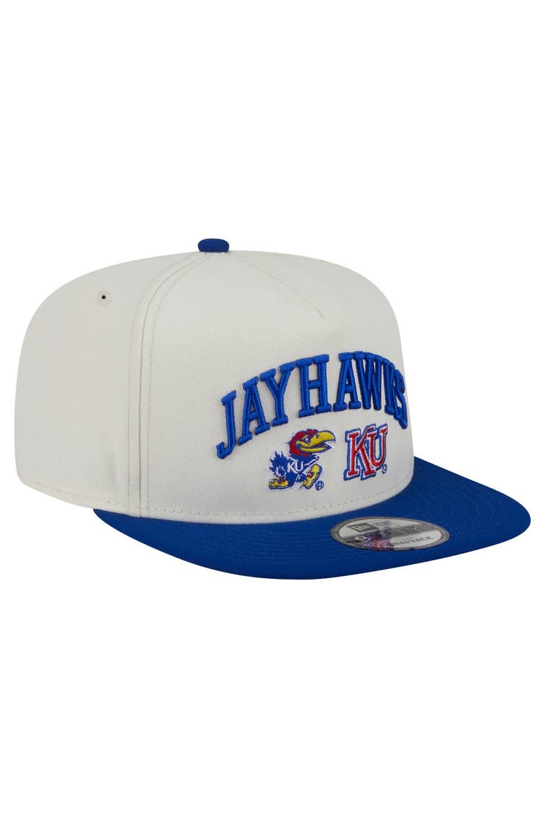 Men's New Era White Kansas Jayhawks Collegiate 9FIFTY A-Frame Snapback Hat, Alternate, color, White
