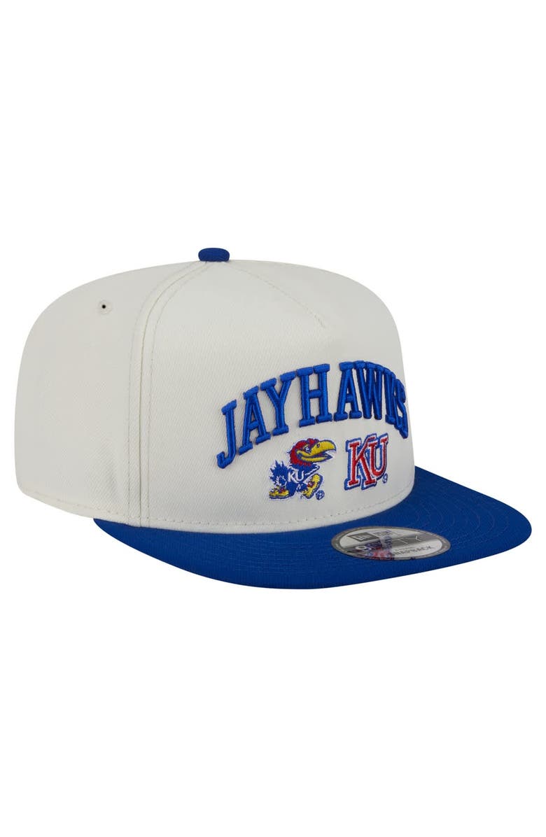 New Era Men's New Era White Kansas Jayhawks Collegiate 9FIFTY A-Frame Snapback Hat, Alternate, color, White
