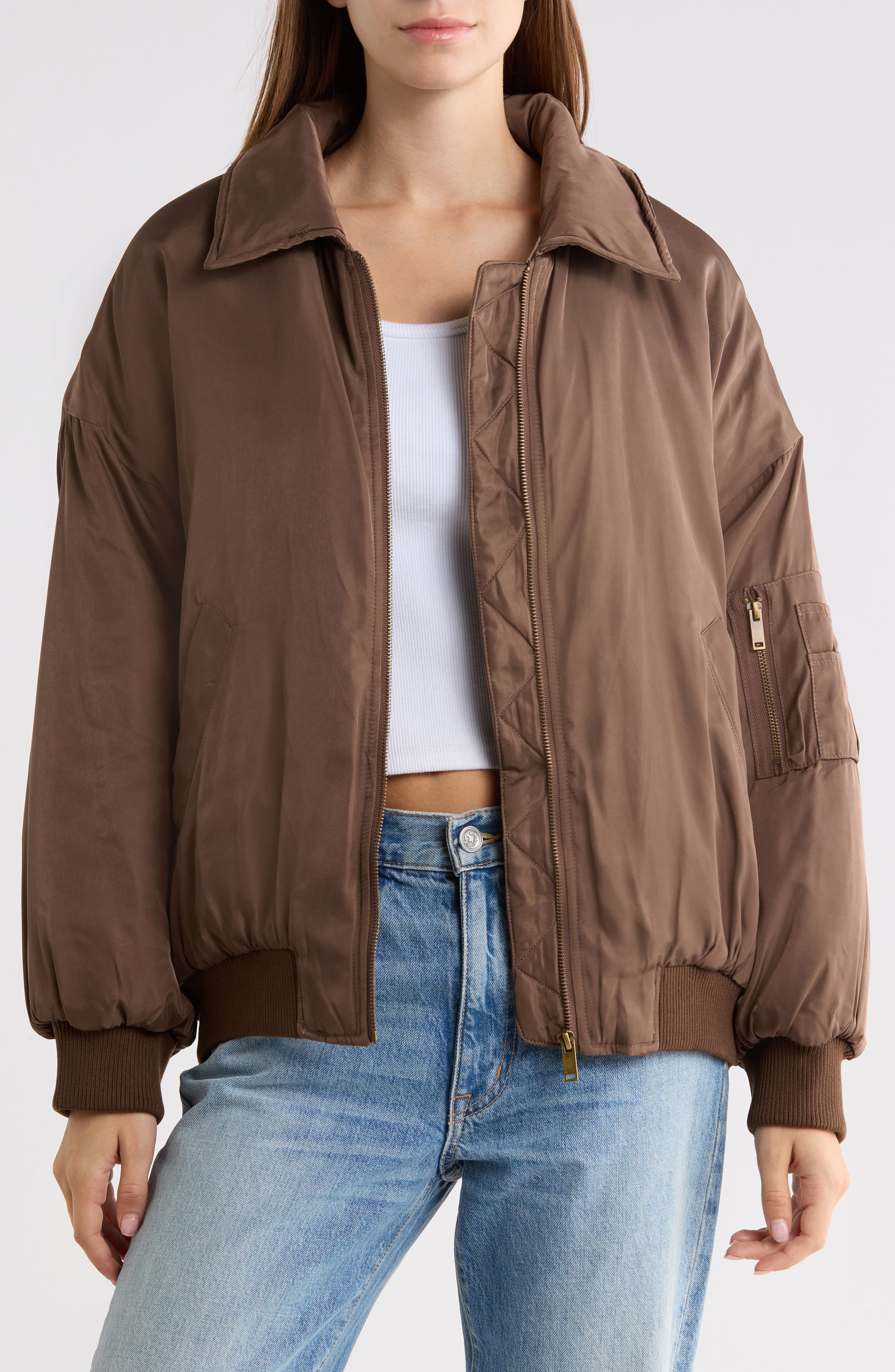 Say Less Oversized Bomber Jacket