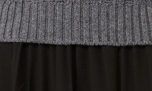 Weekend Max Mara Ebro Mixed Media Long Sleeve Sweater Maxi Dress In Gray