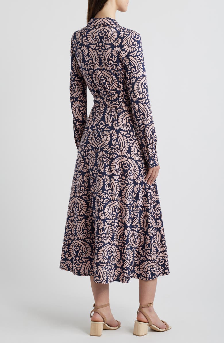 Boden Marcia Paisley Print Long Sleeve Midi Shirtdress, Alternate, color,
